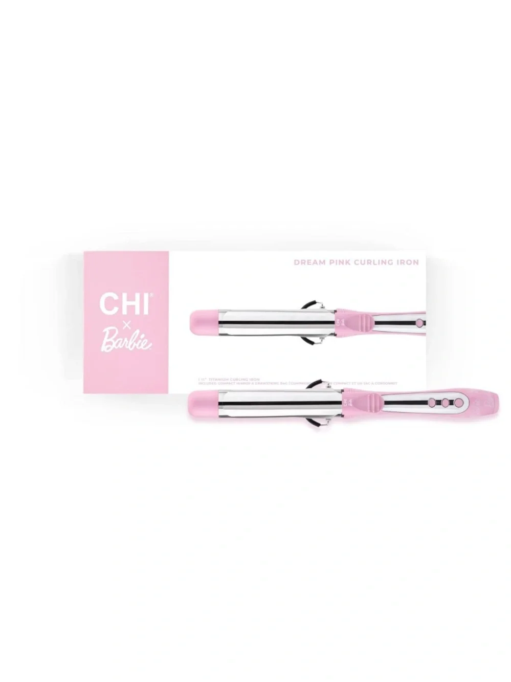 CHI x Barbie Dream Pink Curling Iron, 1 1/4”, 1.25”, Titanium, New Open Box